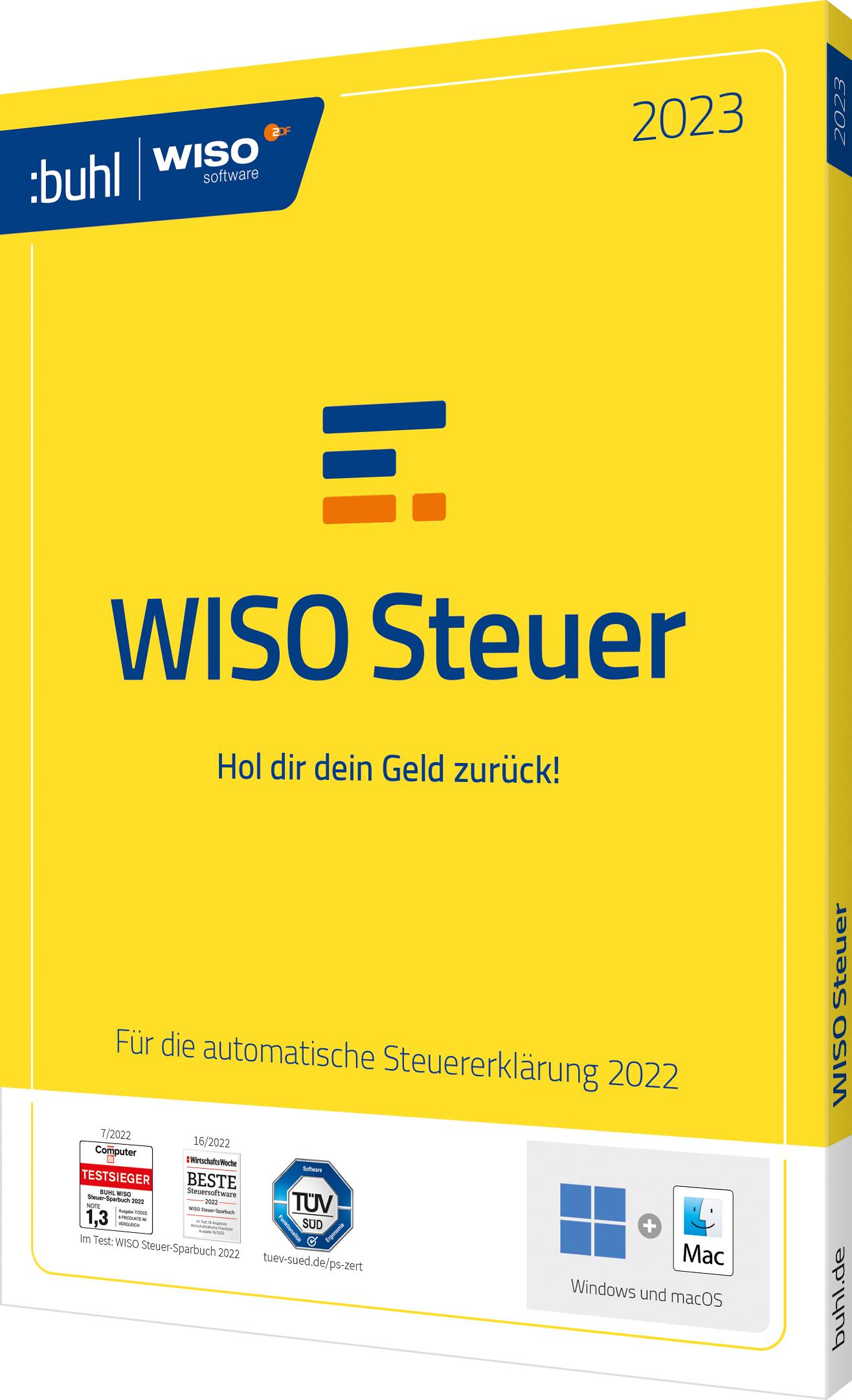 WISO Steuer 2023 version complète, 1 licence Windows, Mac Logiciel de commande
