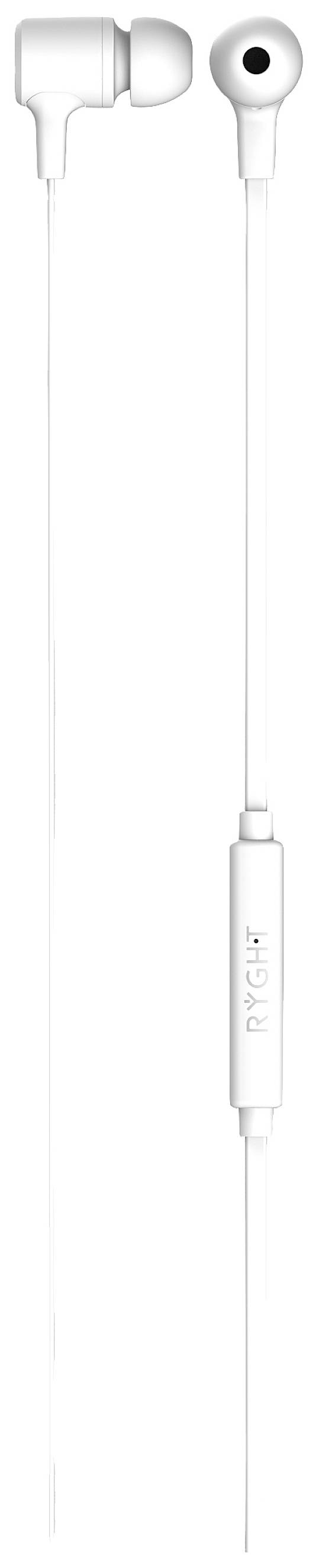 RYGHT NIYO Oreillette filaire Stereo blanc micro-casque, volume réglable