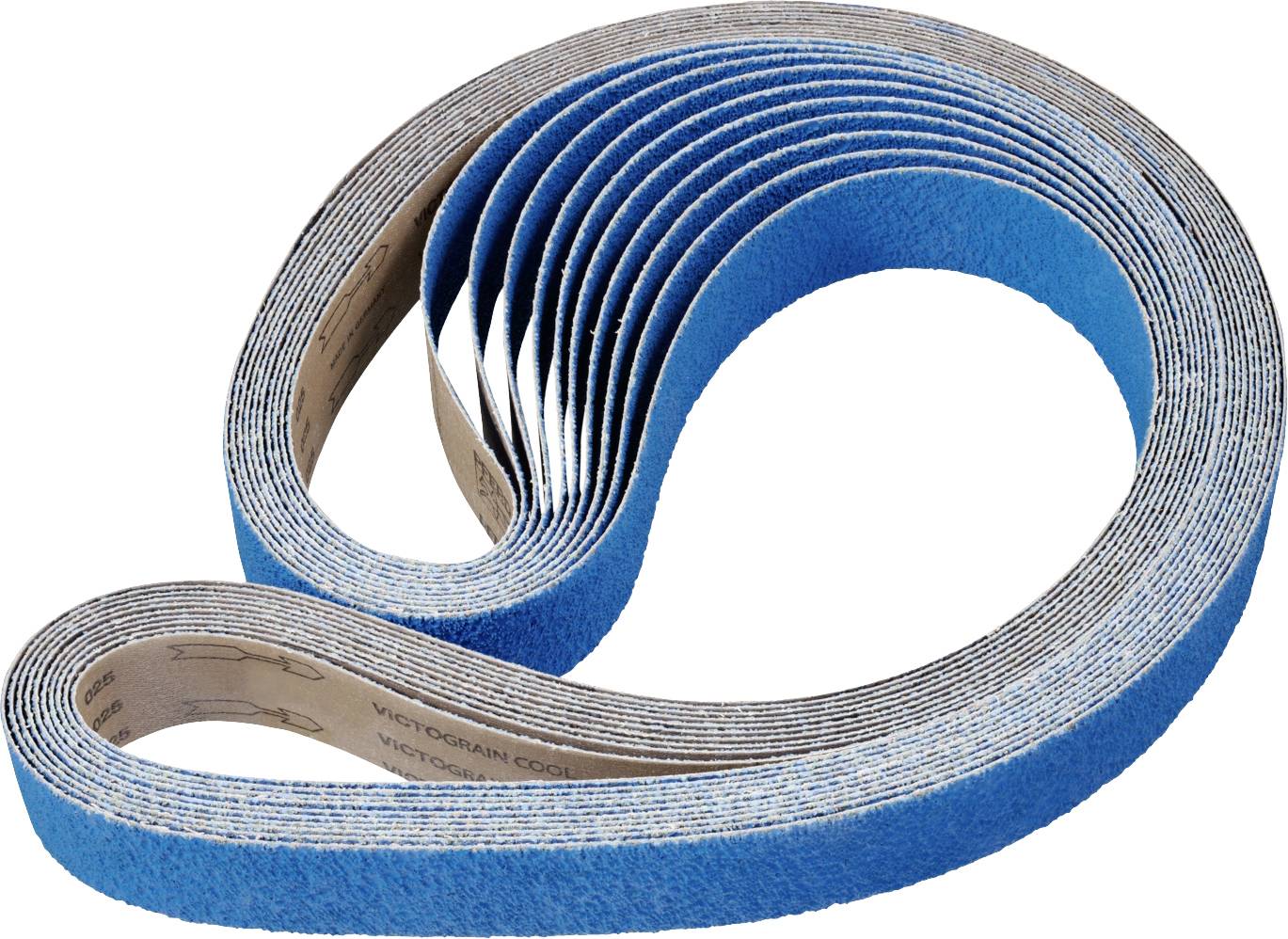 Un rouleau de ruban abrasif bleu à plusieurs couches, utilisé pour les machines de ponçage.