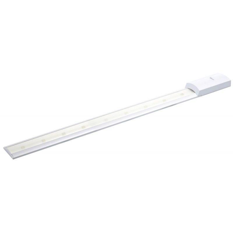 Longue barre lumineuse LED blanche, adaptée pour un éclairage sous meuble ou des surfaces de travail.