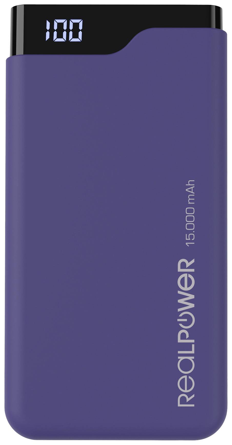 RealPower PB-15000C Powerbank (batterie supplémentaire) 15000 mAh Li-Ion USB, USB-C® bleu marine
