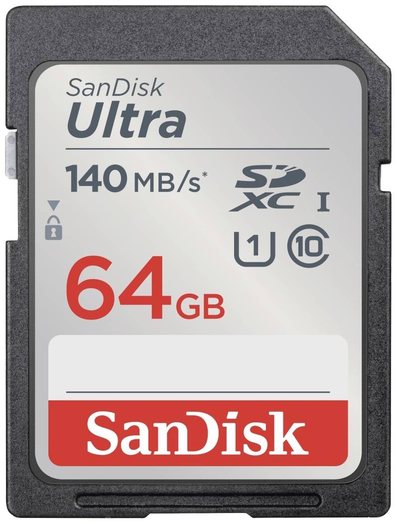 SanDisk SDXC Ultra 64GB (Class 10/UHS-I/140MB/s) Carte SDHC 64 GB UHS-Class 1 étanche, résistance aux chocs