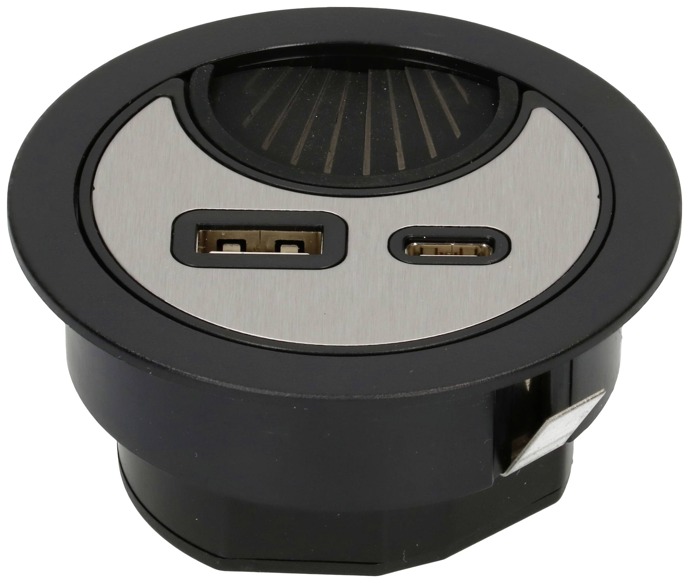 MH Office Line 166893 Panneau de connexion de table noir,argent