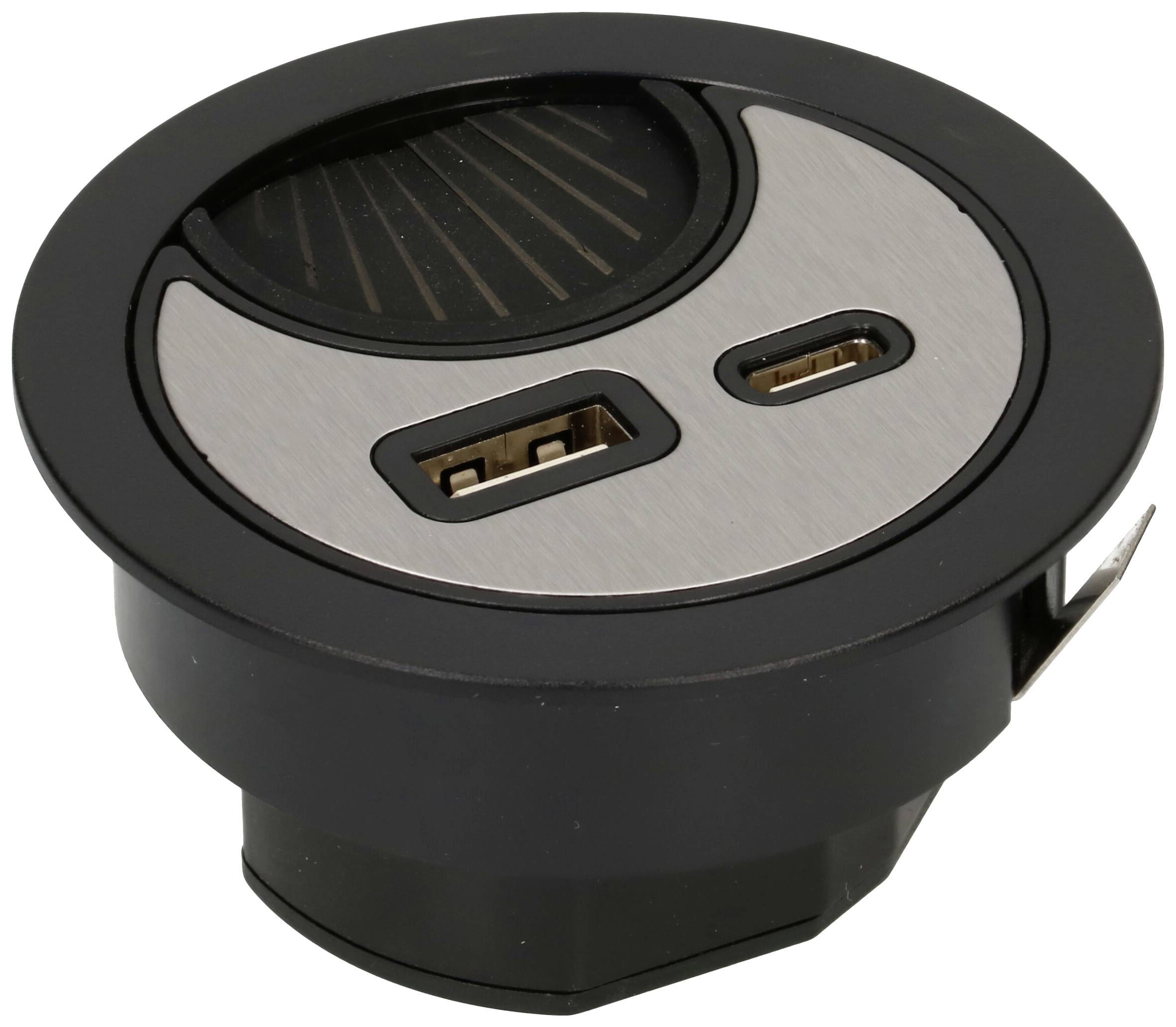 MH Office Line 166893 Panneau de connexion de table noir,argent