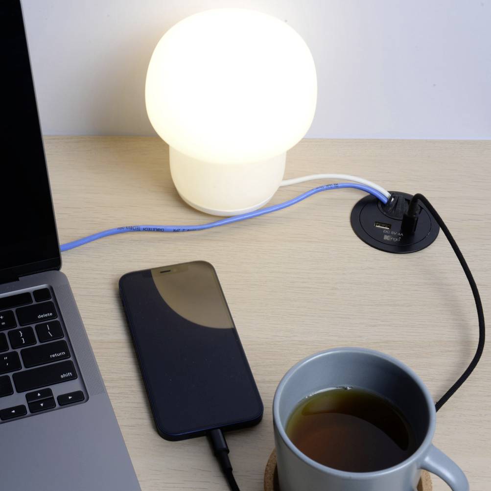 MH Office Line 166892 Panneau de connexion de table noir