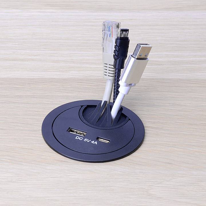 MH Office Line 166892 Panneau de connexion de table noir