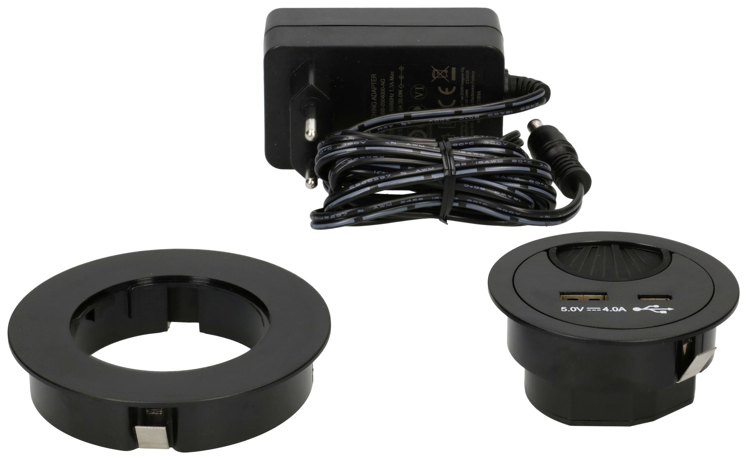 MH Office Line 166892 Panneau de connexion de table noir