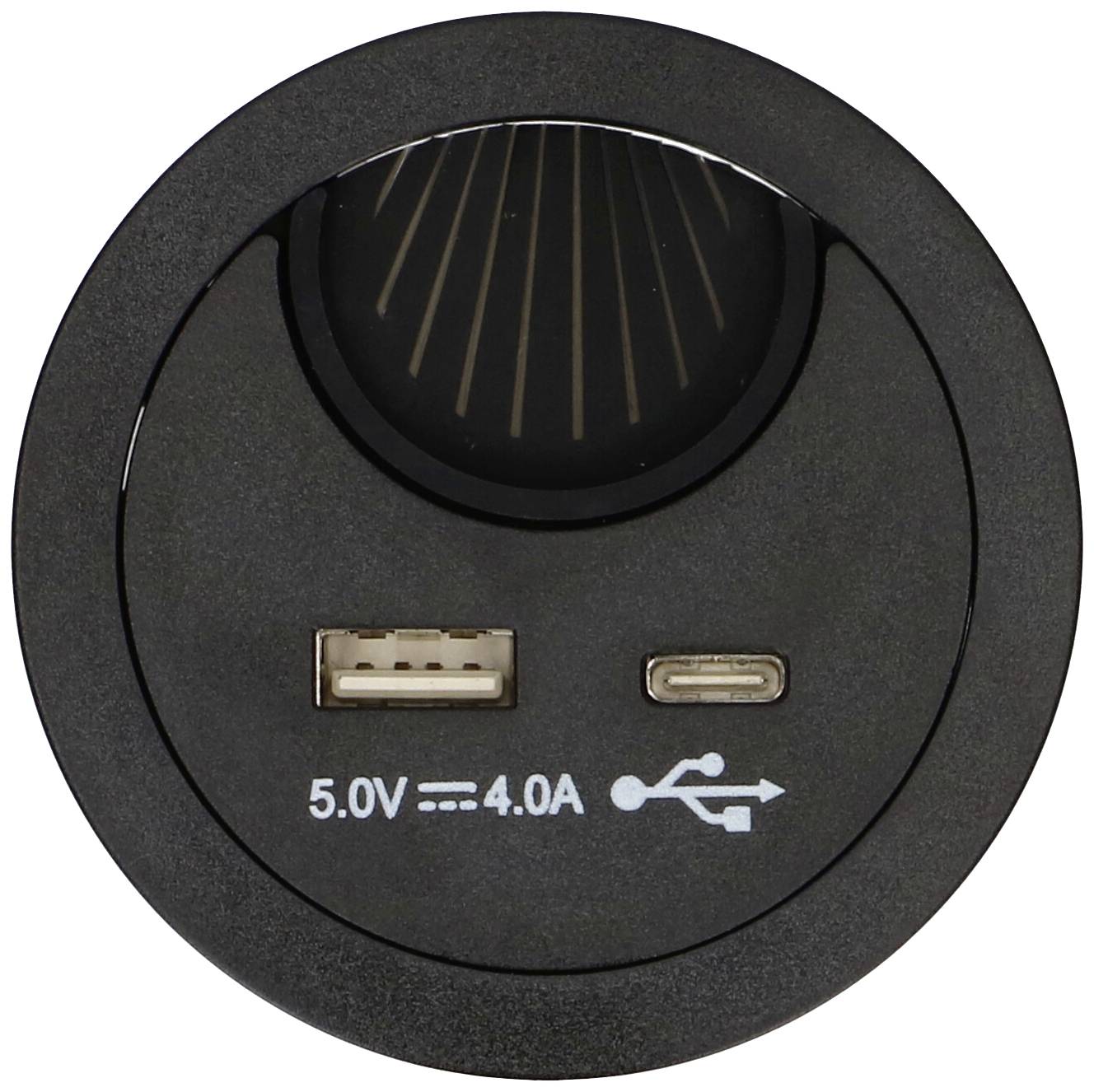 MH Office Line 166892 Panneau de connexion de table noir