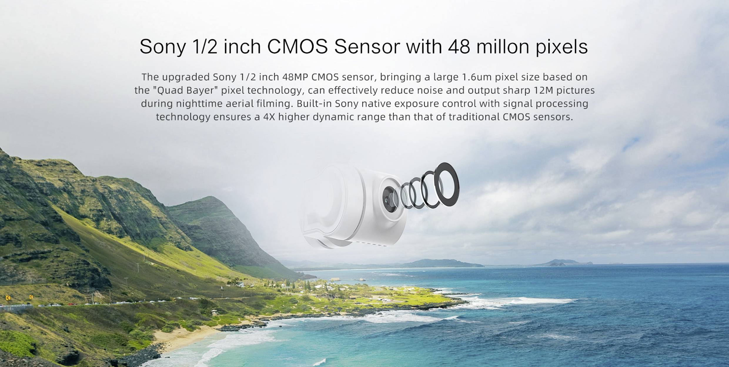 Xiaomi FIMI X8SE 2022 V2 standard with Megaphone Drone quadricoptère prêt à voler (RtF) prises de vue aériennes blanc