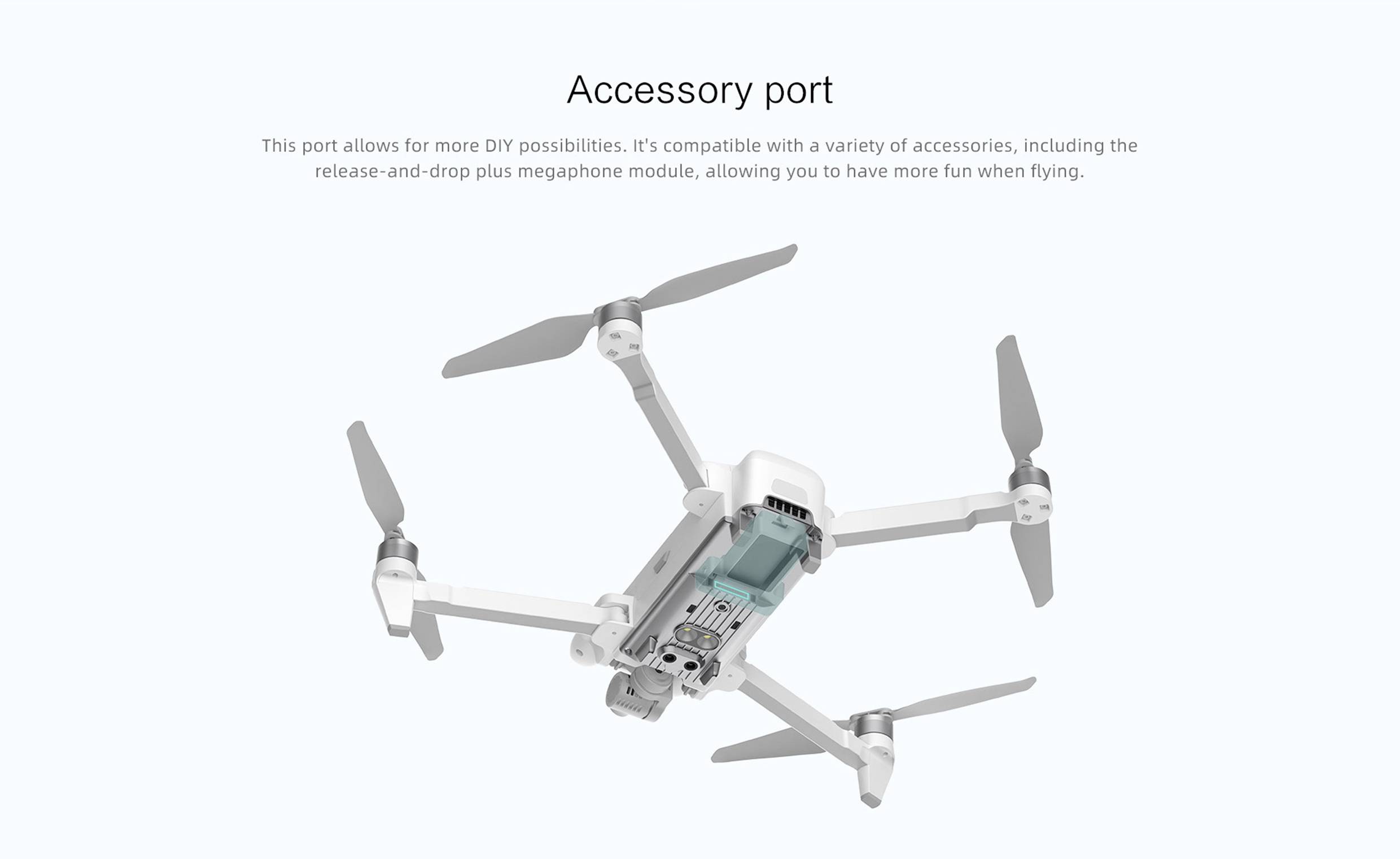 Xiaomi FIMI X8SE 2022 V2 standard with Megaphone Drone quadricoptère prêt à voler (RtF) prises de vue aériennes blanc