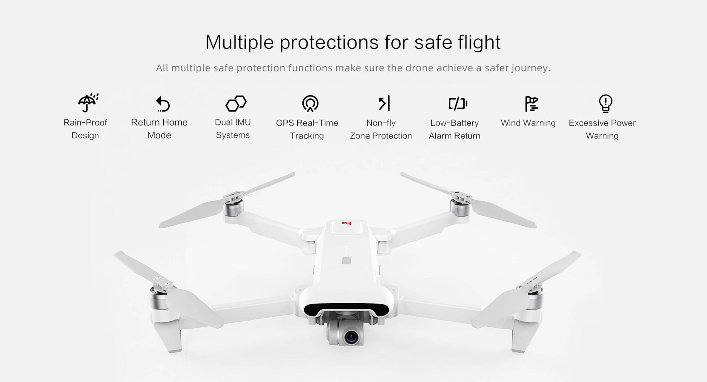 Xiaomi FIMI X8SE 2022 V2 standard with Megaphone Drone quadricoptère prêt à voler (RtF) prises de vue aériennes blanc