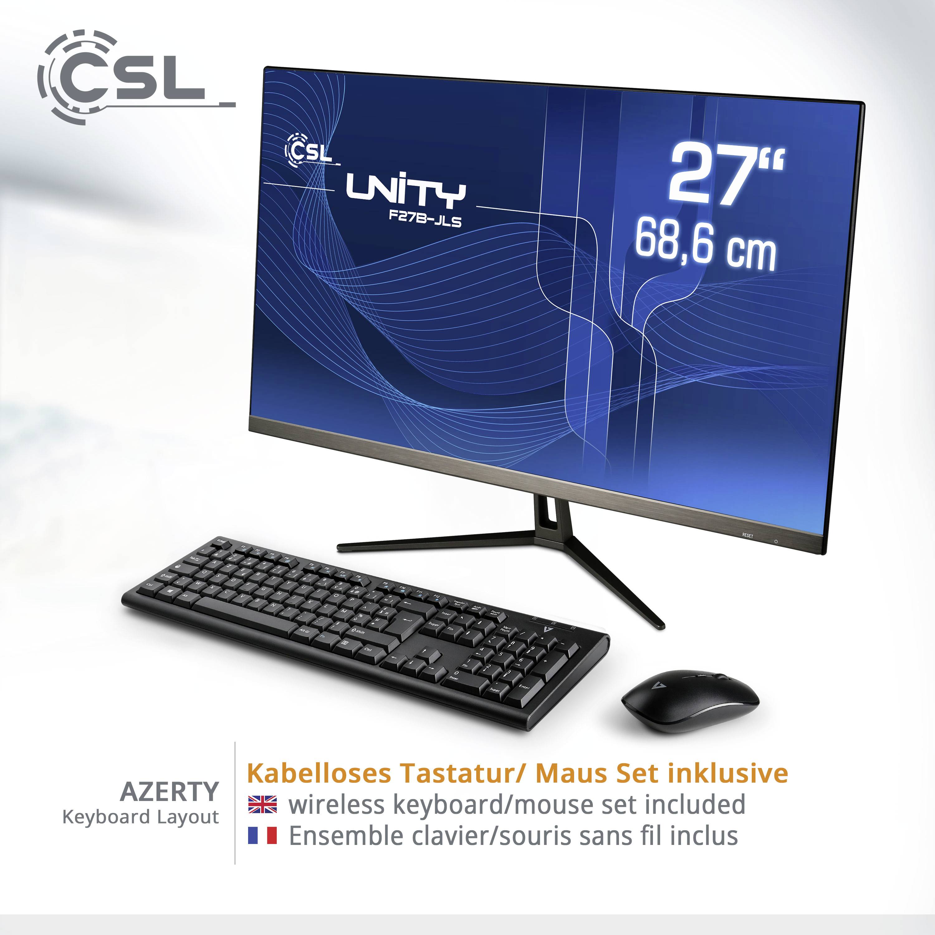 CSL Computer Ordinateur tout en un Unity F27B-JLS 68.6 cm (27 pouces) Full HDIntel® Celeron®N51008 GB RAM512 GB SSDIntelWin 11