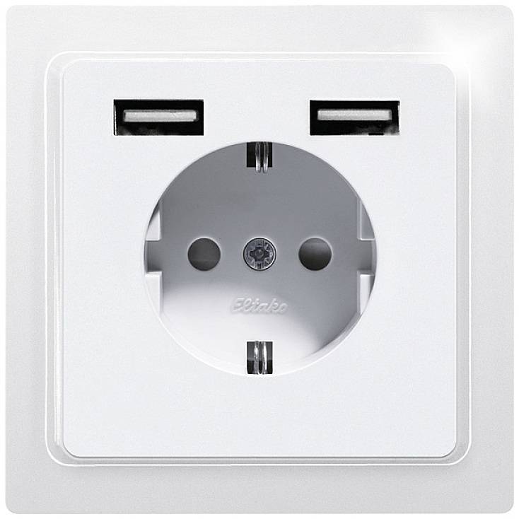 Eltako Insert Prise 2P+T blanc, blanc (RAL 9016) 30065896