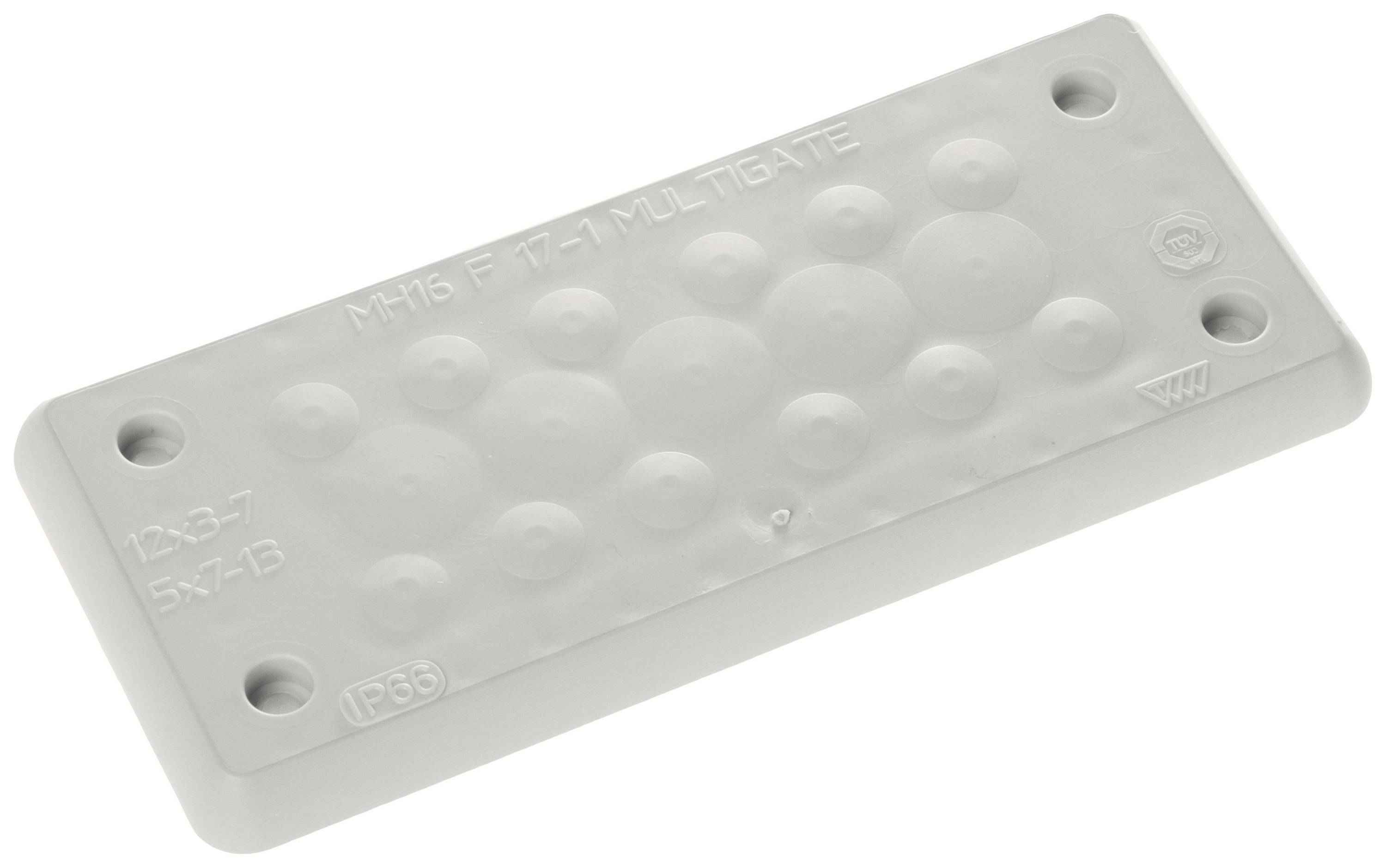 Trelleborg MH-16 F 17-1 LIGHT GREY UL94 V-0 IP65 | TPE | Screw Plaque traversante TPE gris 1 pc(s)