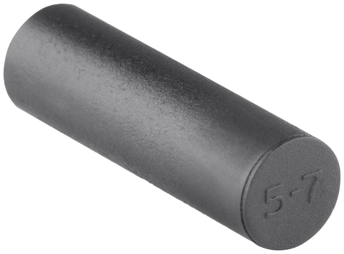 Aimant cylindrique noir portant l'inscription '5-7' sur sa surface plate supérieure.