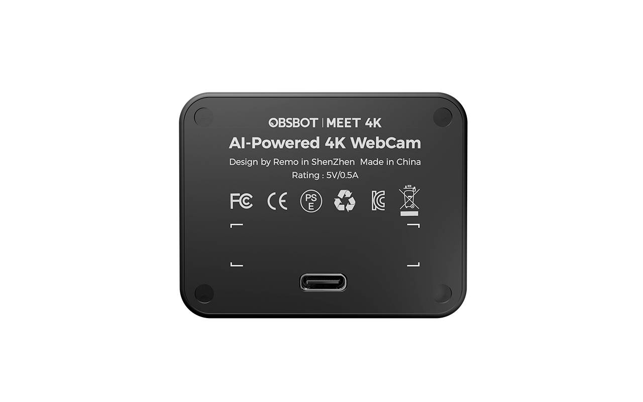 Webcam 4K Obsbot Meet 4K 3840 x 2160 Pixel support à pince
