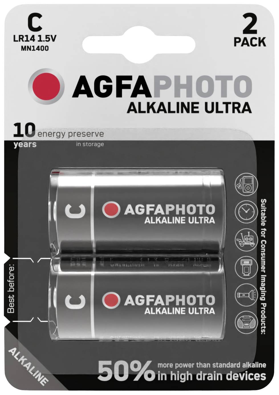 AgfaPhoto Ultra LR14 Pile LR14 (C) alcaline(s) 1.5 V 2 pc(s)
