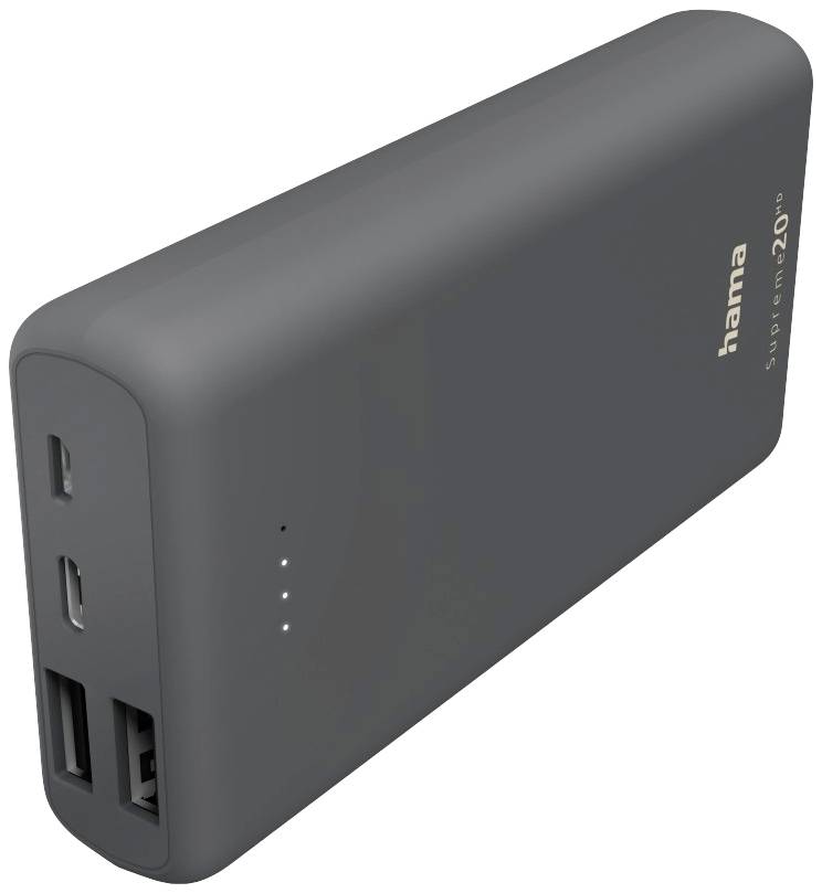 Hama Supreme 20HD Powerbank (batterie supplémentaire) 20000 mAh LiPo USB-A, USB-C® gris foncé