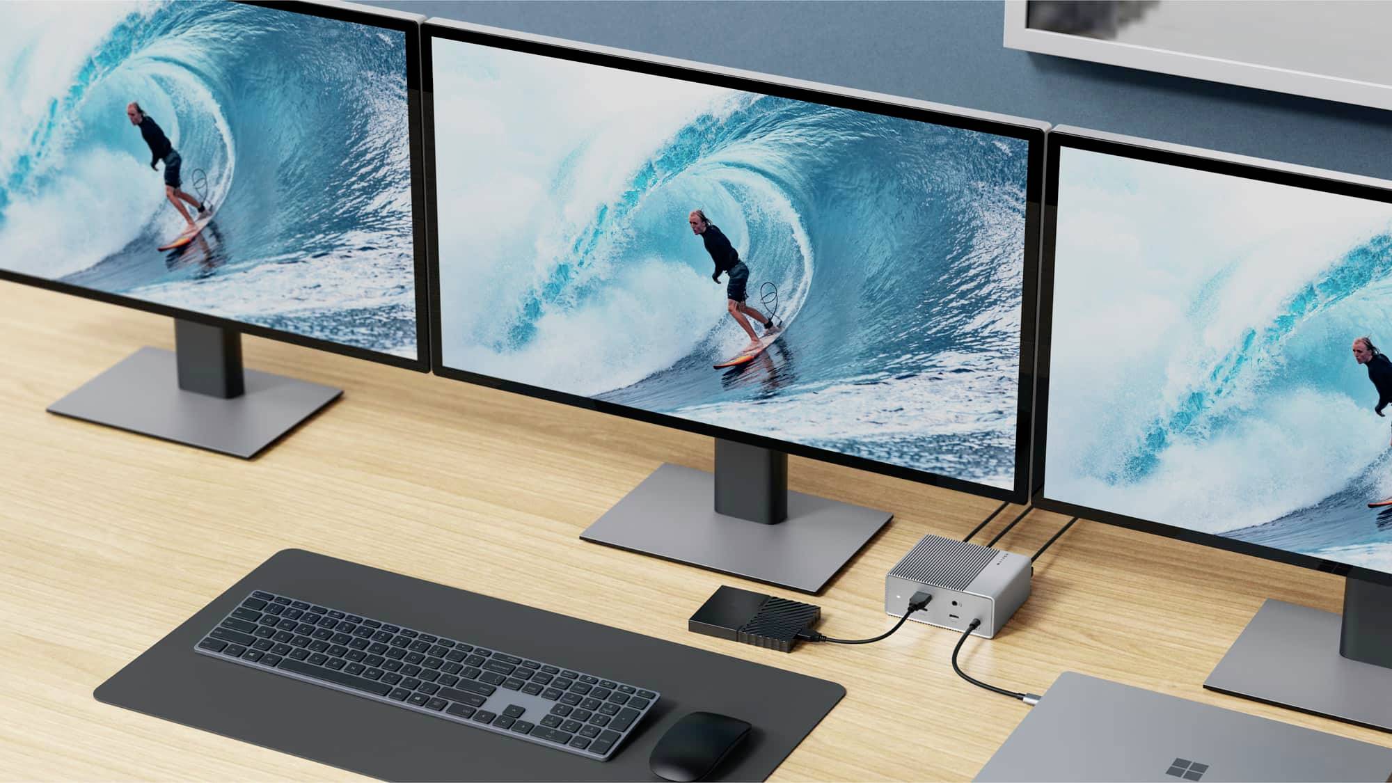 HYPER HDG212B-GL Station d'accueil USB-C® Adapté aux marques (stations d'accueil pour ordinateurs portables): universel