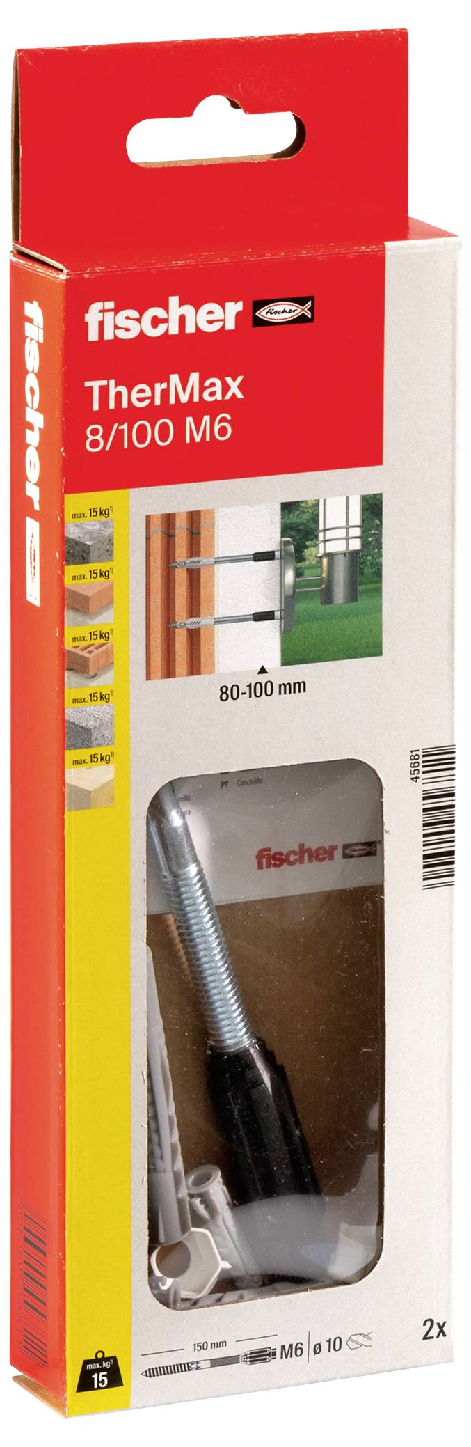 Fischer 045681 TherMax Système de montage à distance 160 mm 18 mm 2 pc(s)
