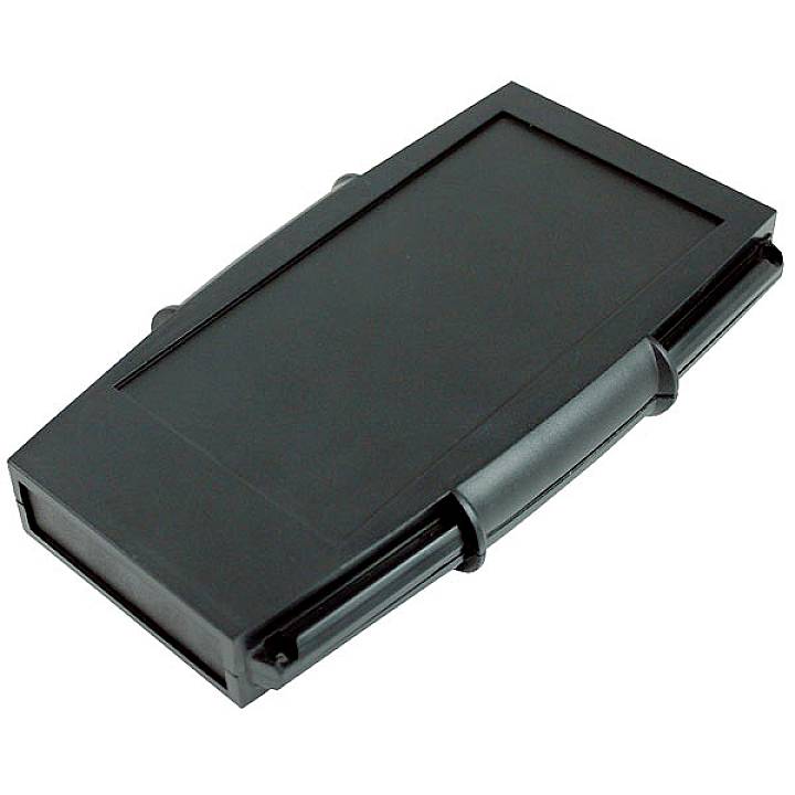 Étui noir en plastique avec poignée de transport, probablement destiné au rangement de petits objets ou d'appareils portables.