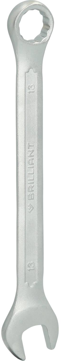 Une clé plate double en argent de 18 mm des deux côtés, fabriquée par la marque 'Brilliant'.