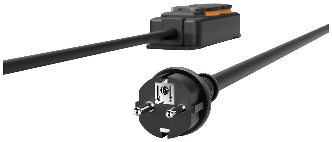 Hama 00223062 Prise de jardin noir sécurité enfants, avec interrupteur