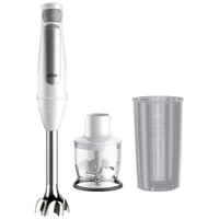 Braun MQ7020 WH Mixeur plongeant 1000 W sans BPA, réglage de la vitesse en continu, avec blender blanc, argent Braun MQ7020 WH Mixeur plongeant 1000 W sans BPA, réglage de la vitesse en continu, avec blender blanc, argent
