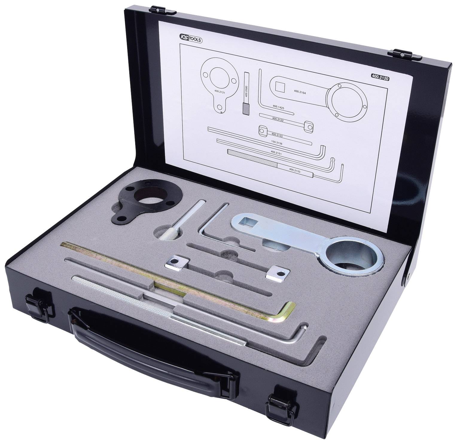 KS Tools 4002120 Kit d'outils pour moteur pour VAG, 9 pièces, Audi, Seat, Škoda, Volkswagen