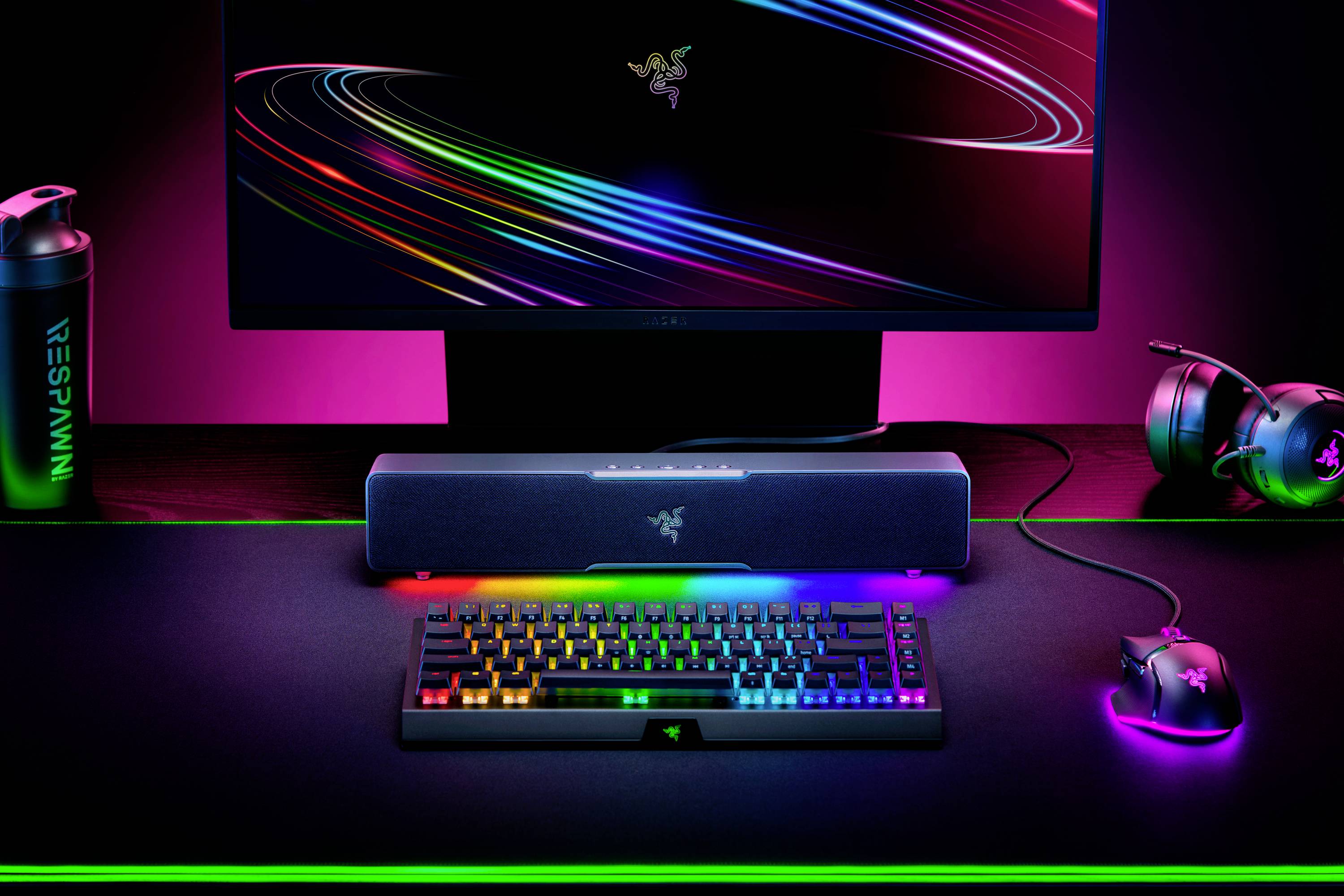 RAZER Leviathan V2 X Barre de son noir Bluetooth®, Haut-parleurs éclairés