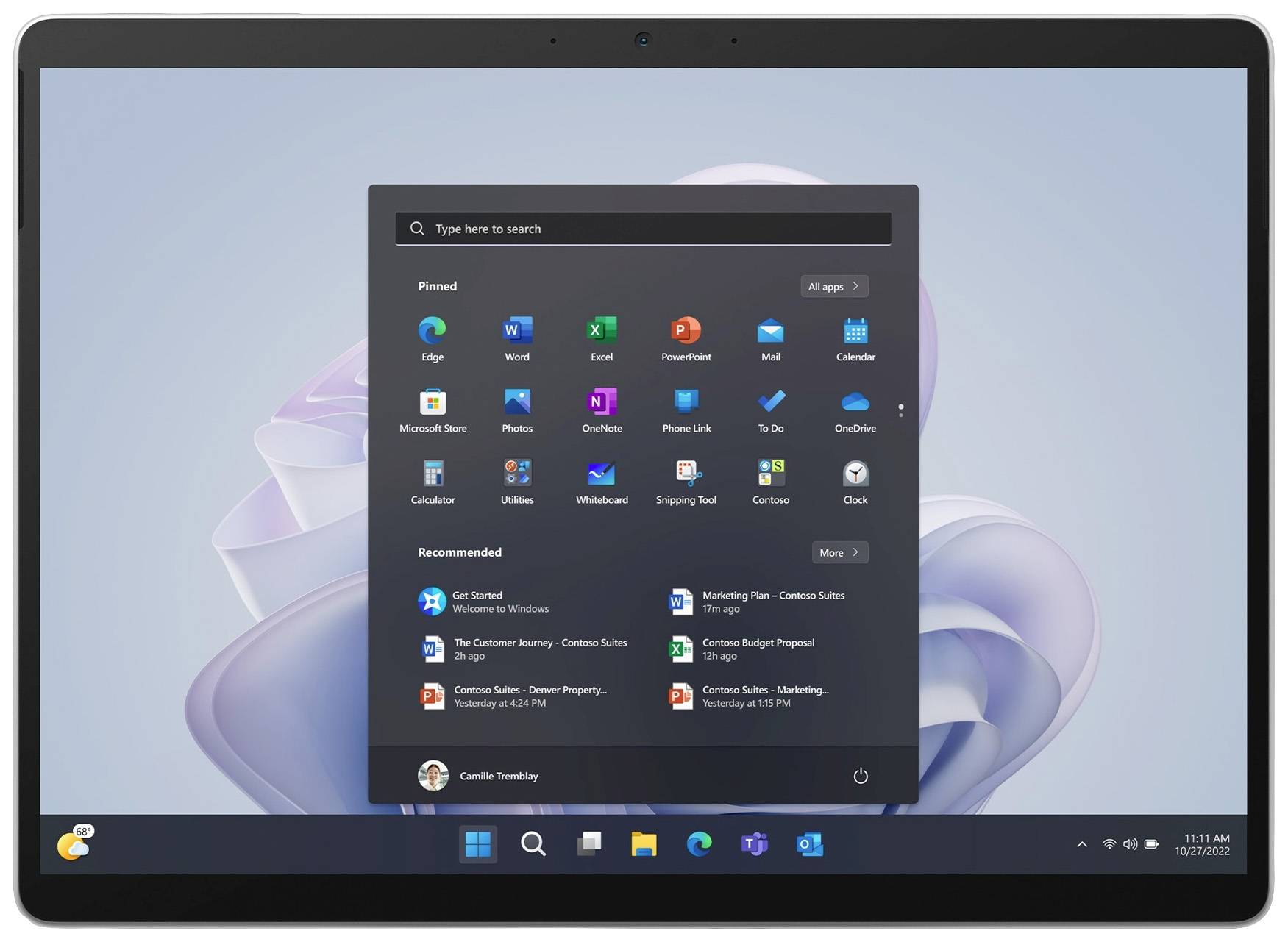 Tablette Windows Microsoft Surface Pro 9 WiFi 256 GB platine 33 cm 13 pouces() 1.8 GHz Intel® Core™ i7 Windows® 11 Pro 2880