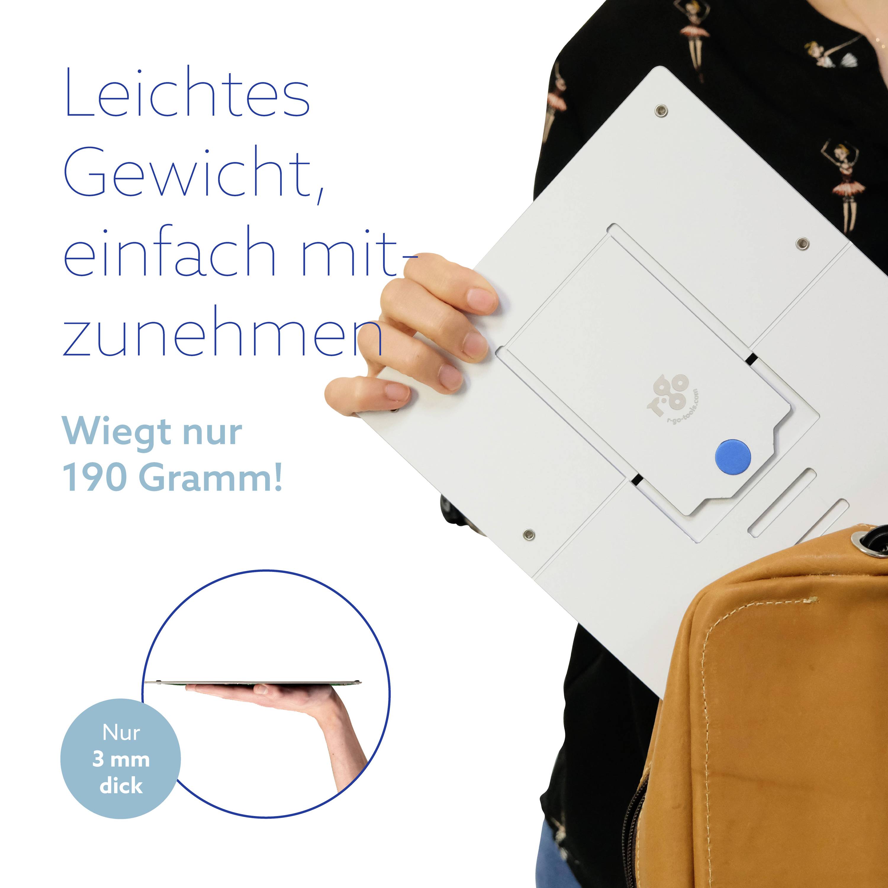 R-GO Tools Riser Flexibel Support d'ordinateur portable réglable en hauteur