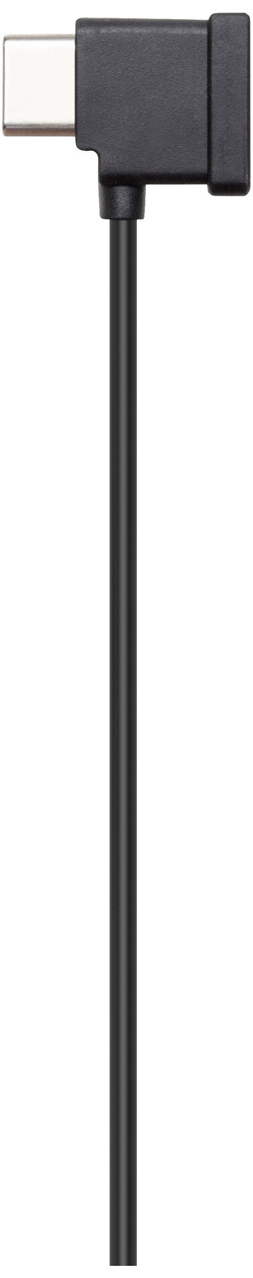 Câble noir, coudé à angle droit, avec connecteur USB-C, adapté pour le chargement ou le transfert de données.