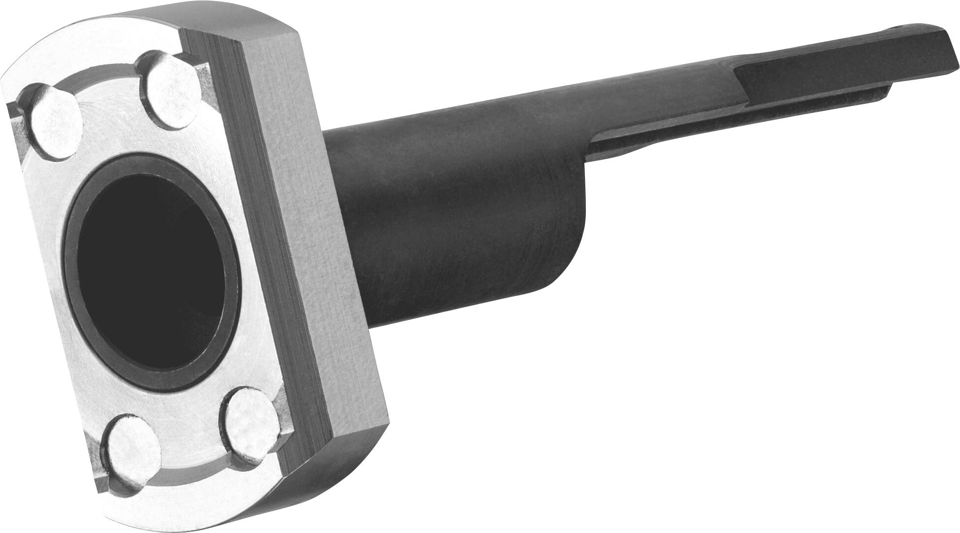 Outil métallique à tête rectangulaire et manche cylindrique, probablement conçu pour des applications industrielles.