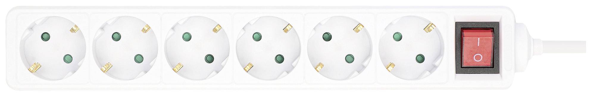 Bloc multiprise avec interrupteur Manhattan 168335 blanc contact de protection 1 pc(s)