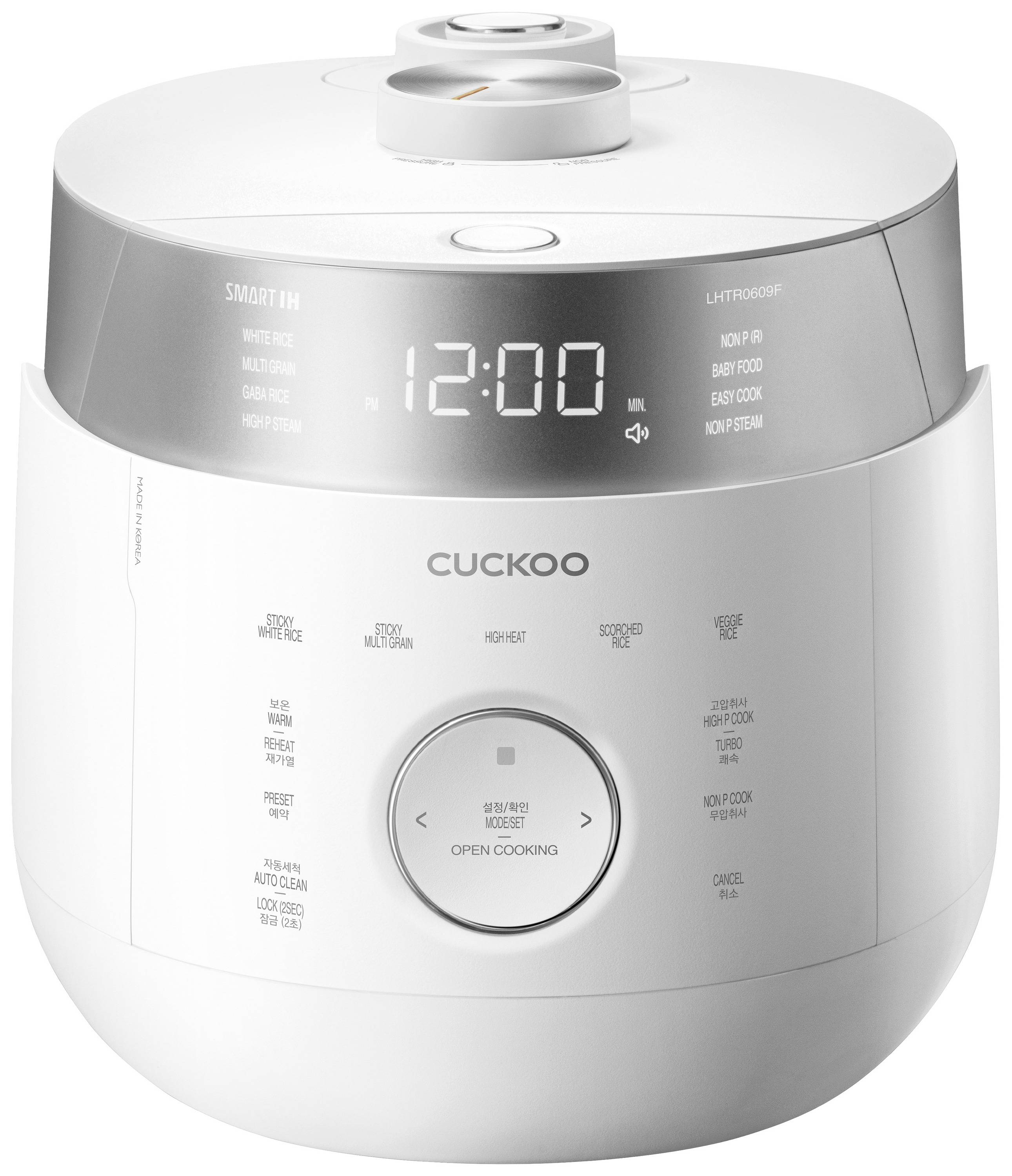 Cuckoo CRP-LHTR1009F Cuiseur à riz blanc, argent avec verre doseur
