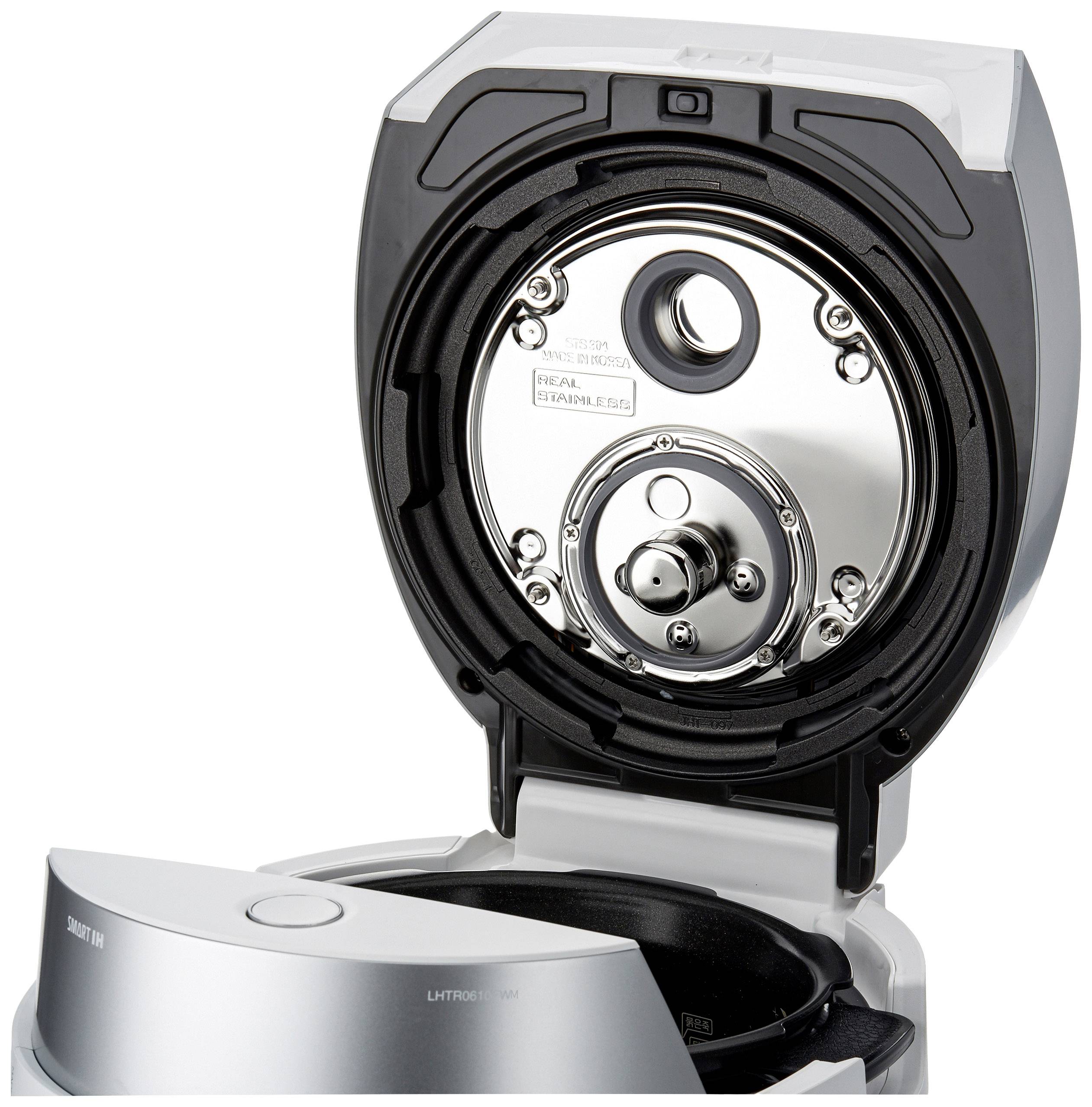 Cuckoo CRP-LHTR1009F Cuiseur à riz blanc, argent avec verre doseur