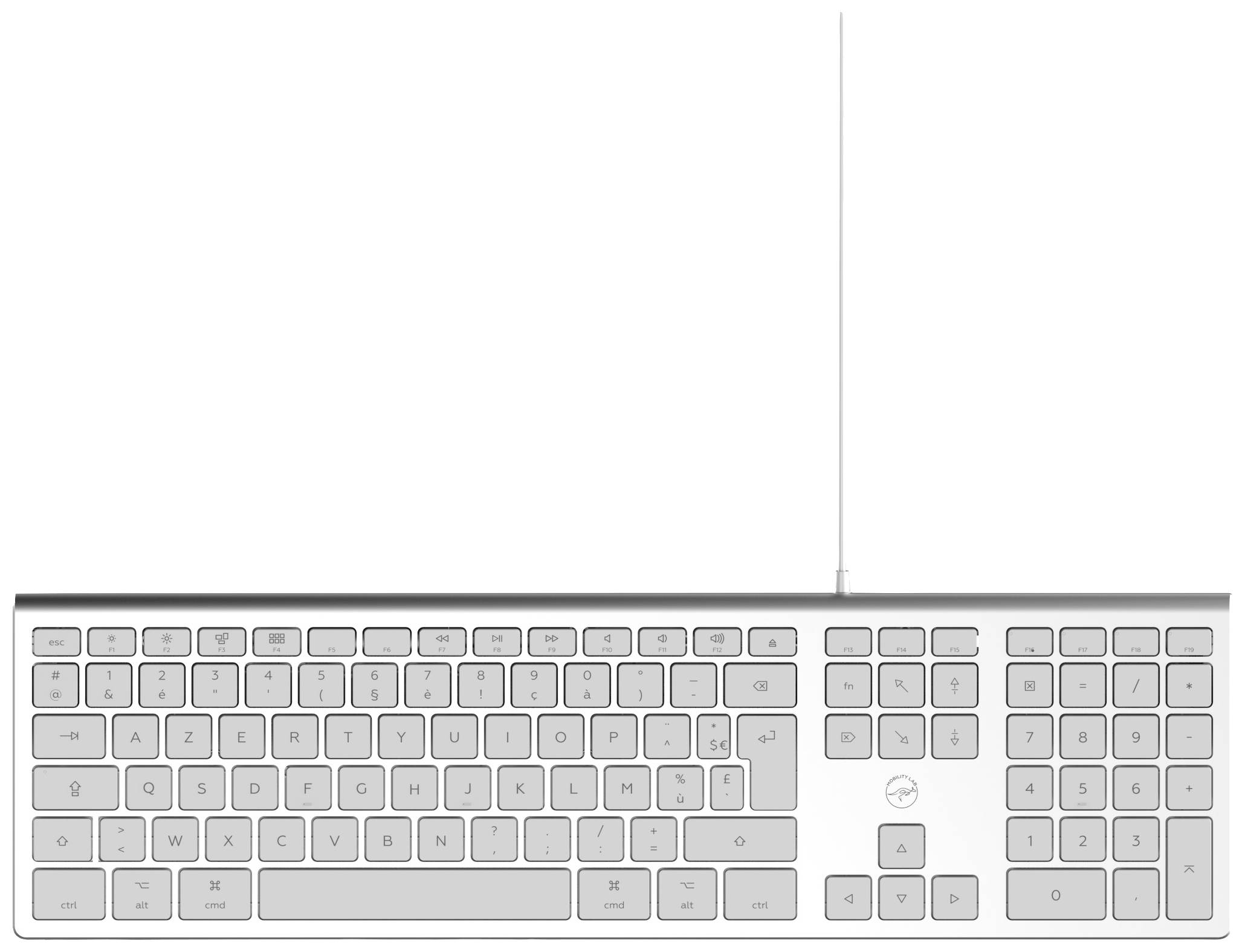 Mobility LAB ML304304 USB Clavier français, AZERTY argent hub USB
