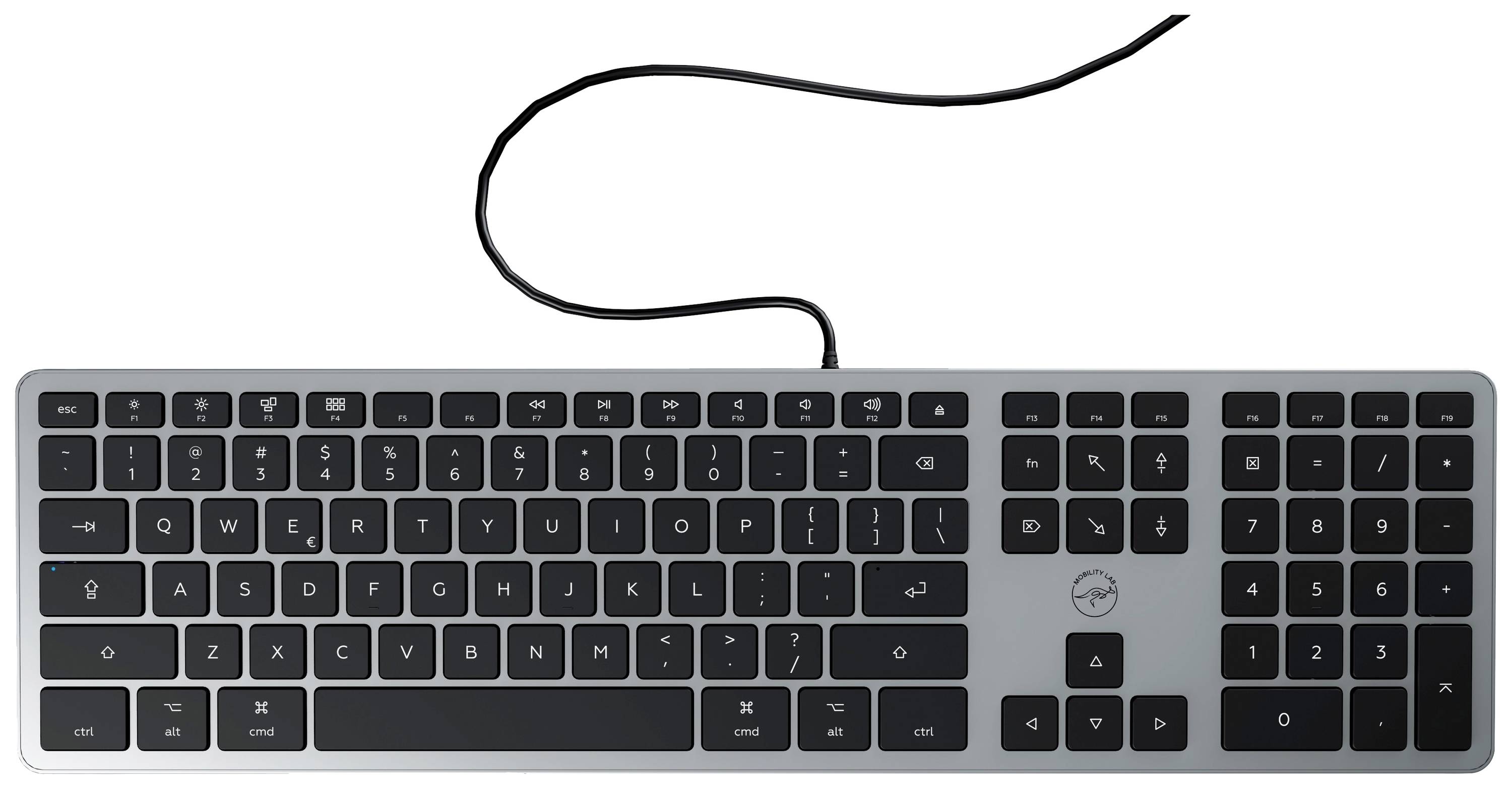 Mobility LAB ML303574 USB Clavier anglais US, QWERTY, Mac gris