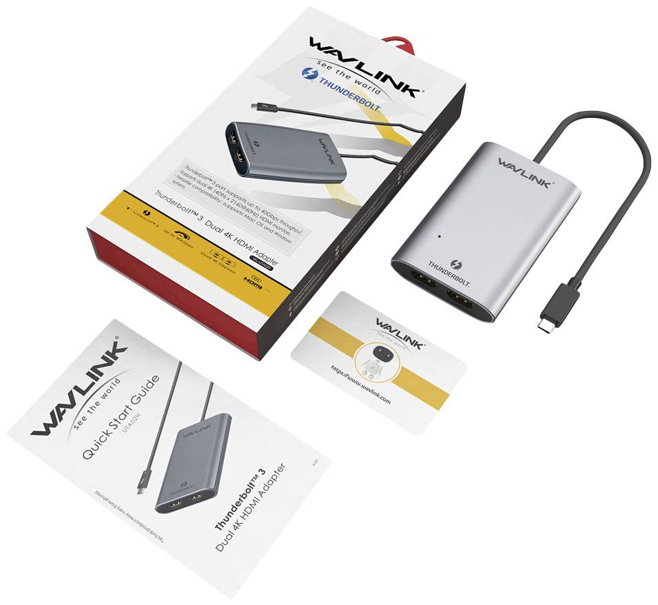 Wavlink WS-UTA02H Thunderbolt / HDMI Adaptateur [1x Thunderbolt - 2x HDMI®] gris sidéral monofilaire 50 cm