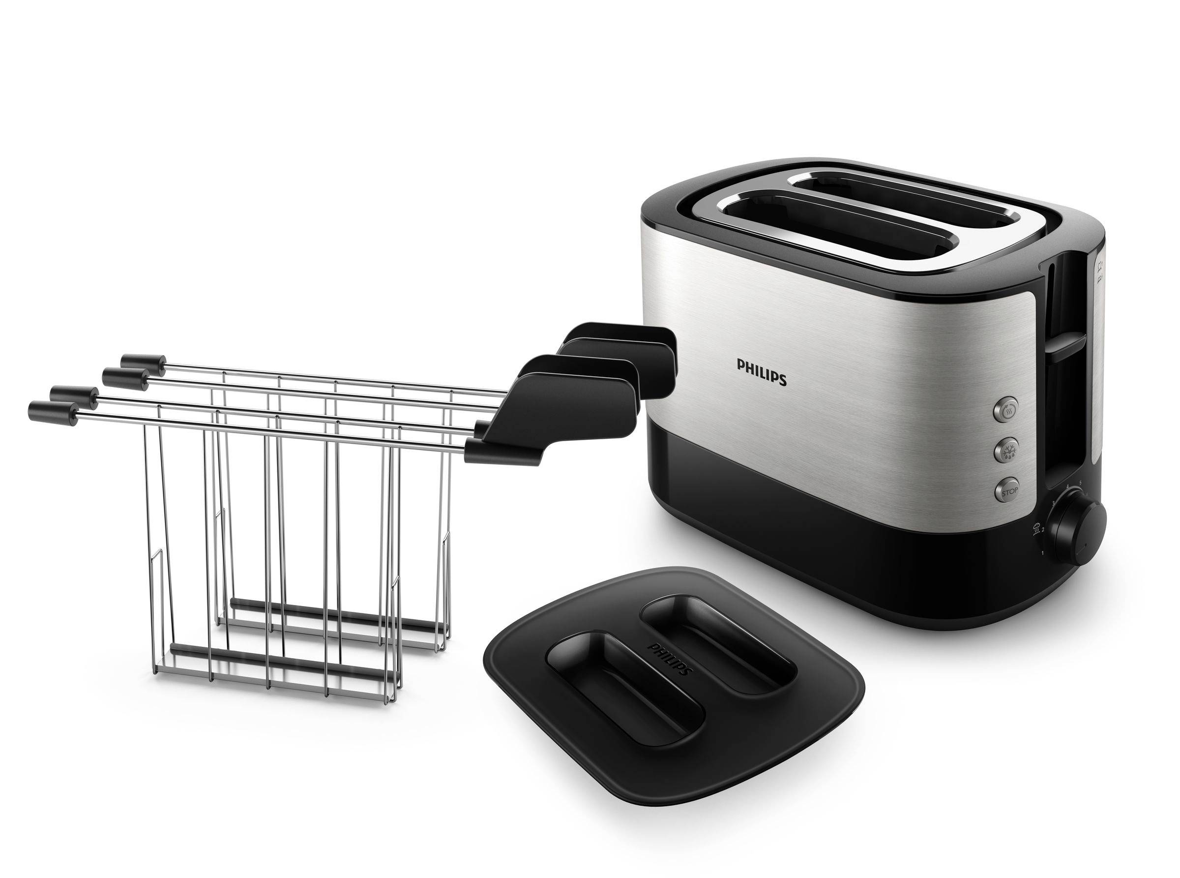 Philips Home HD2639/90 Grille-pain argent, noir