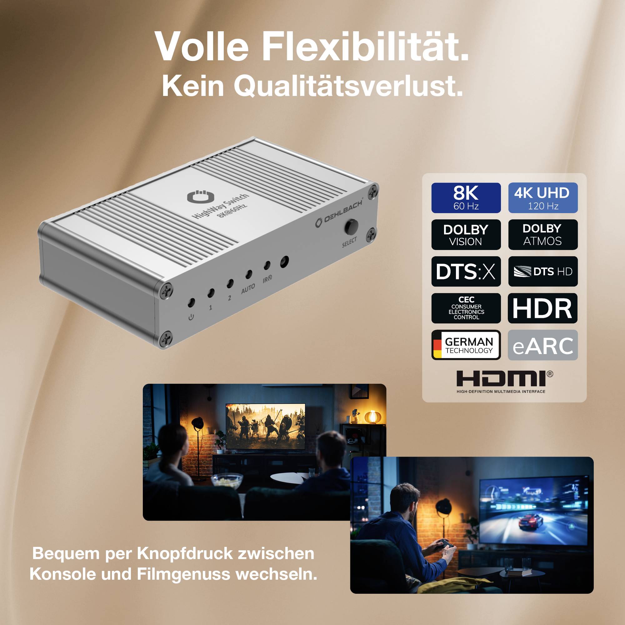 Switch HDMI Oehlbach HighWay Switch 8K 2 ports
