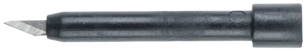 Lame de coupe noire avec support circulaire, vue latérale. Adaptée pour une coupe précise.