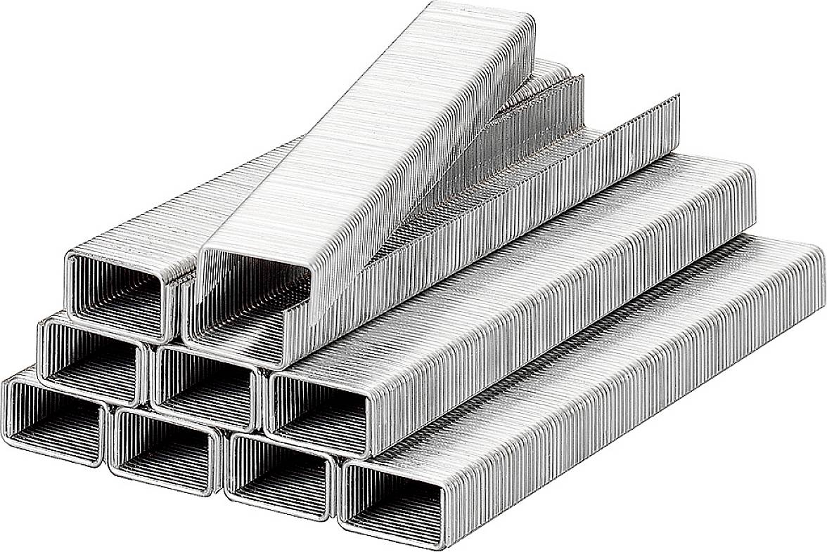 Une pile d'agrafes argentées disposées en forme de pyramide.