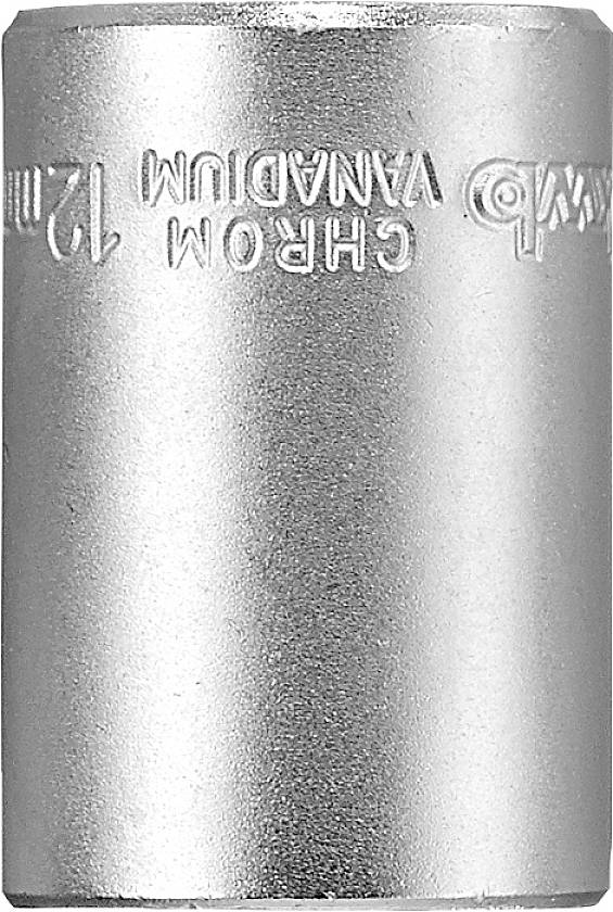 Écrou à six pans en métal avec gravure 'CHROME VANADIUM' et '12mm'.