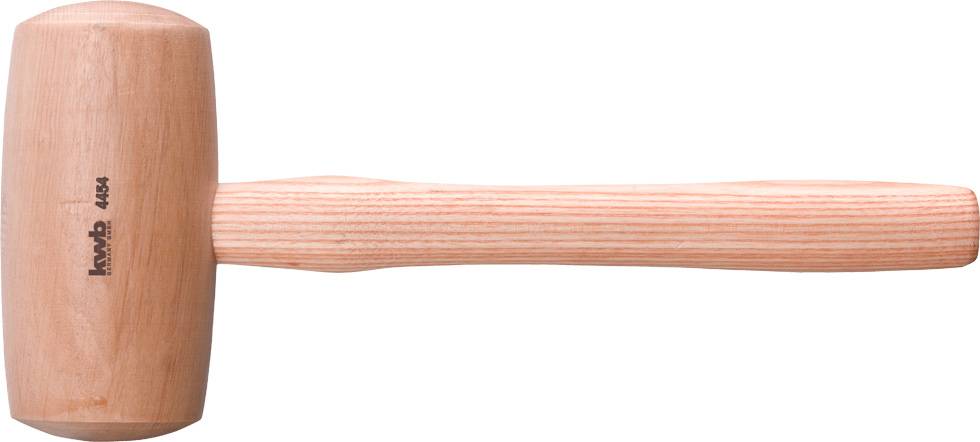 Marteau en bois à tête ronde et manche lisse, conçu pour des travaux délicats, sans endommager la surface.