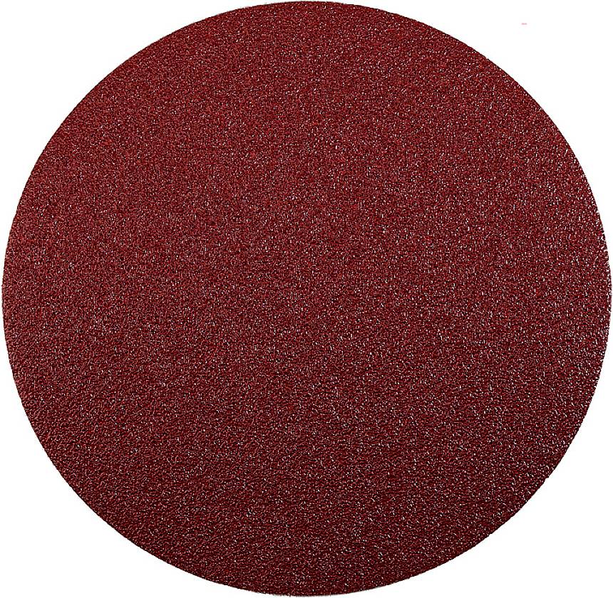 Disque de meulage rond rouge sur fond blanc.