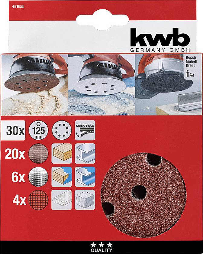 kwb 491985 Disque abrasif Diamètre 125 mm 30 pc(s)