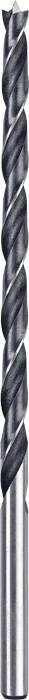 Un foret en métal argenté, spiralé, à surface lisse, adapté pour le perçage précis dans des matériaux plus durs.