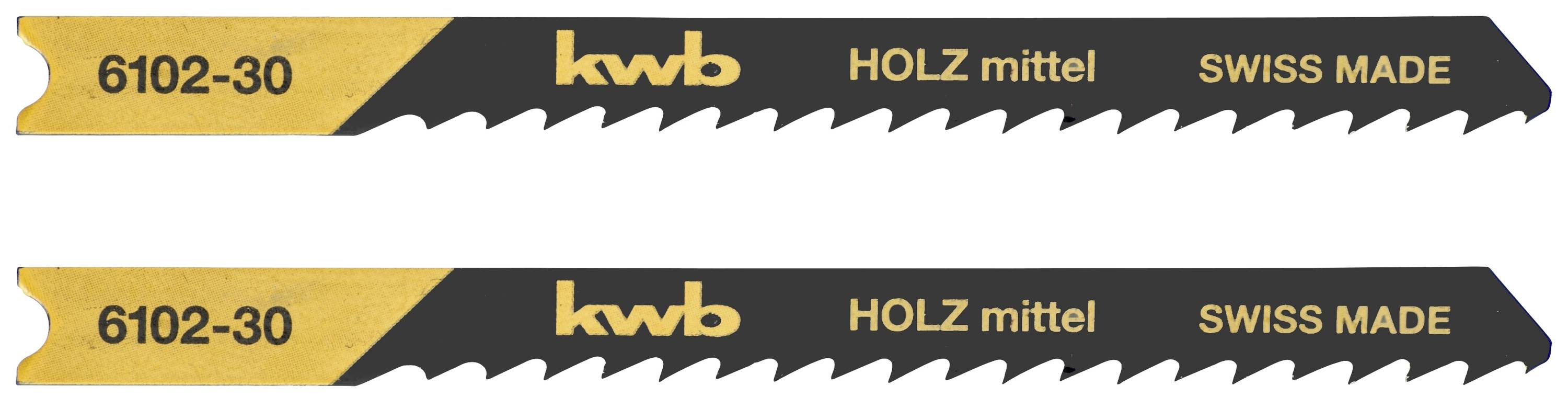 kwb 610230 Lames de scie sauteuse, travail du bois, dent spéciale, HCS, 2 x moyens 2 pc(s)